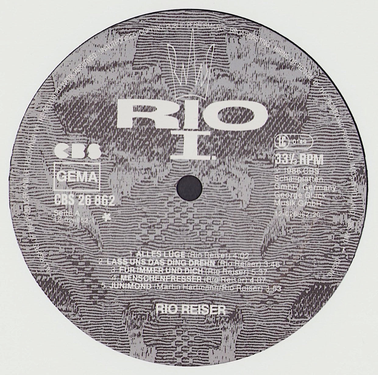 Rio Reiser - Rio I. Vinyl LP Kopie