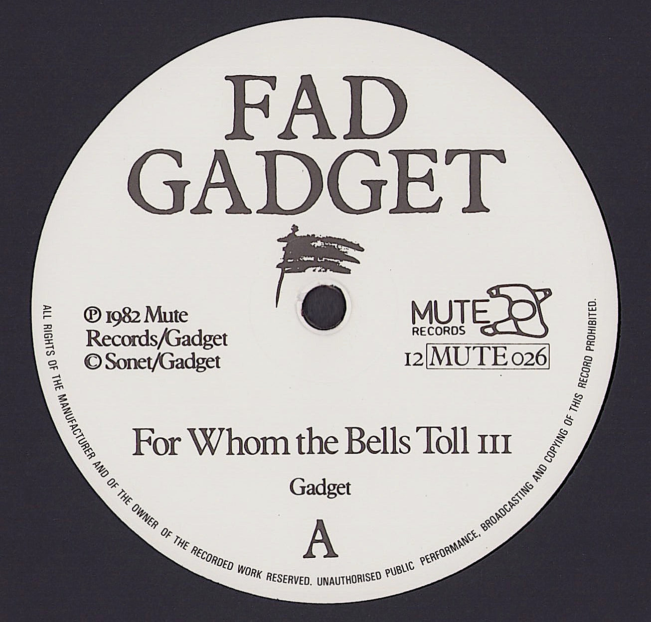 Fad Gadget - For Whom The Bells Toll Vinyl 12"