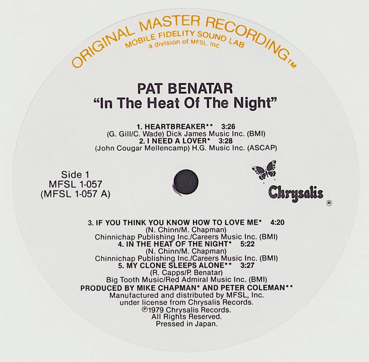 Pat Benatar - In The Heat Of The Night Vinyl LP Halfspeed Mastering