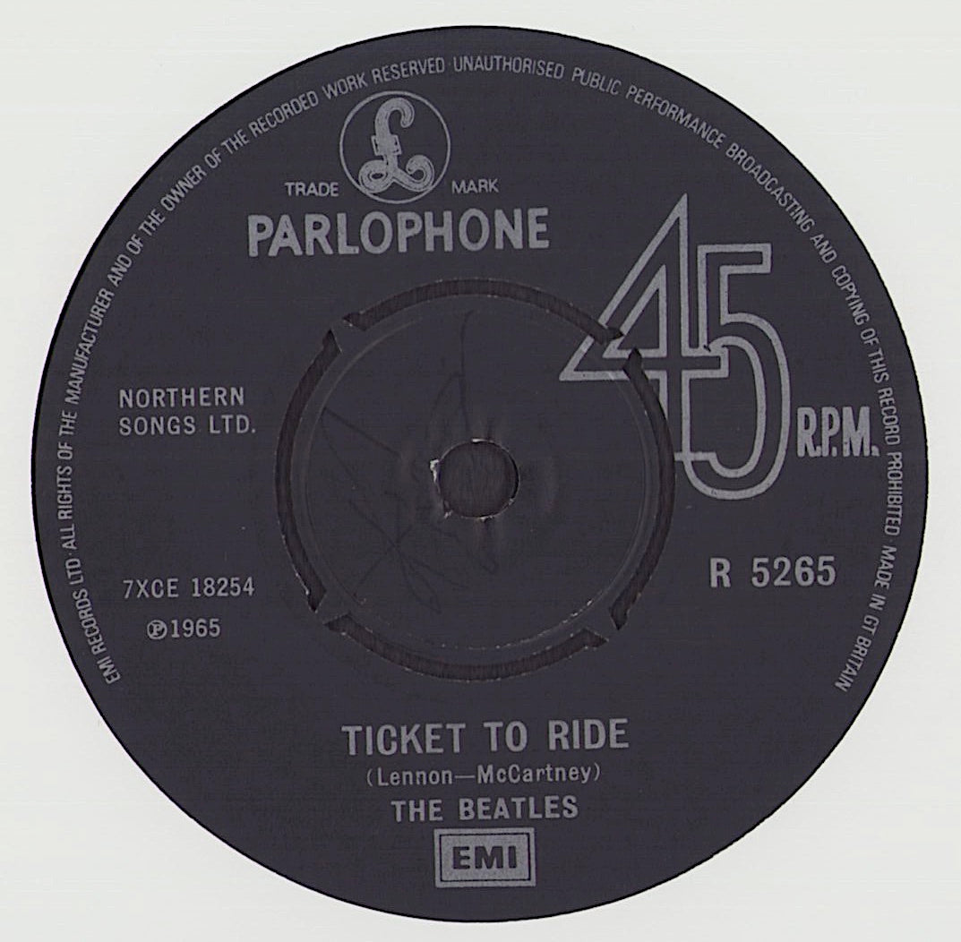 The Beatles - Ticket To Ride c/w Yes It Is Vinyl 7"