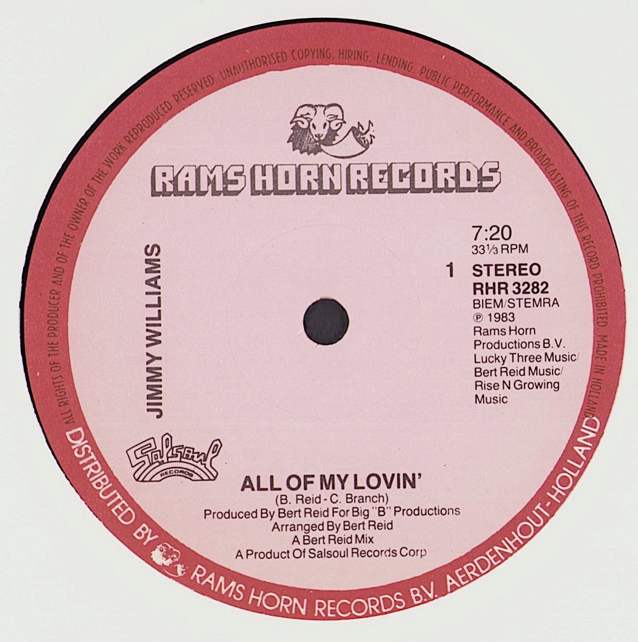 Jimmy Williams - All Of My Lovin' Vinyl LP