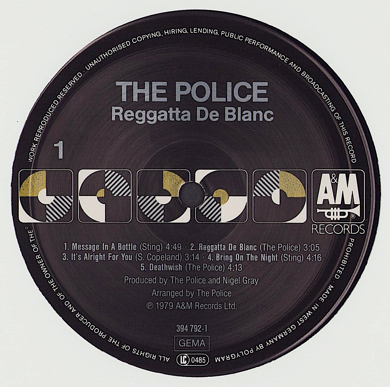 The Police - Reggatta De Blanc Vinyl LP