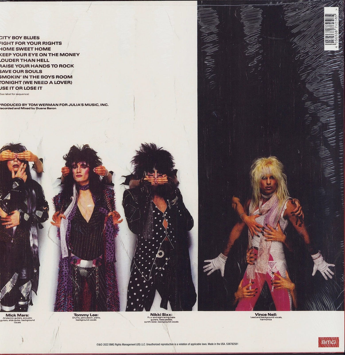 Mötley Crüe – Theatre Of Pain Vinyl LP 2022 Rückseite