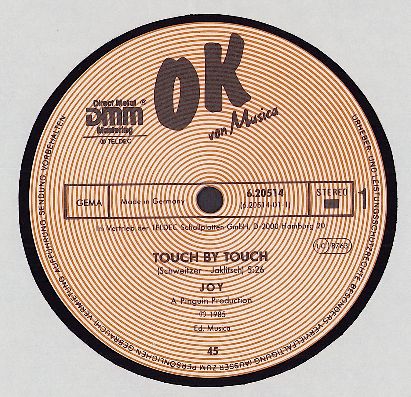 Joy - Touch By Touch Vinyl 12" Maxi-Single