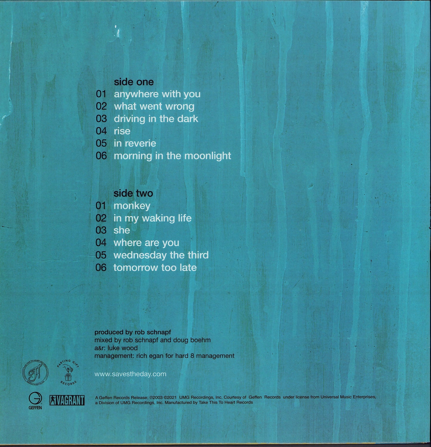 Saves The Day - In Reverie White w/ Black & Baby Blue Splatter Vinyl LP