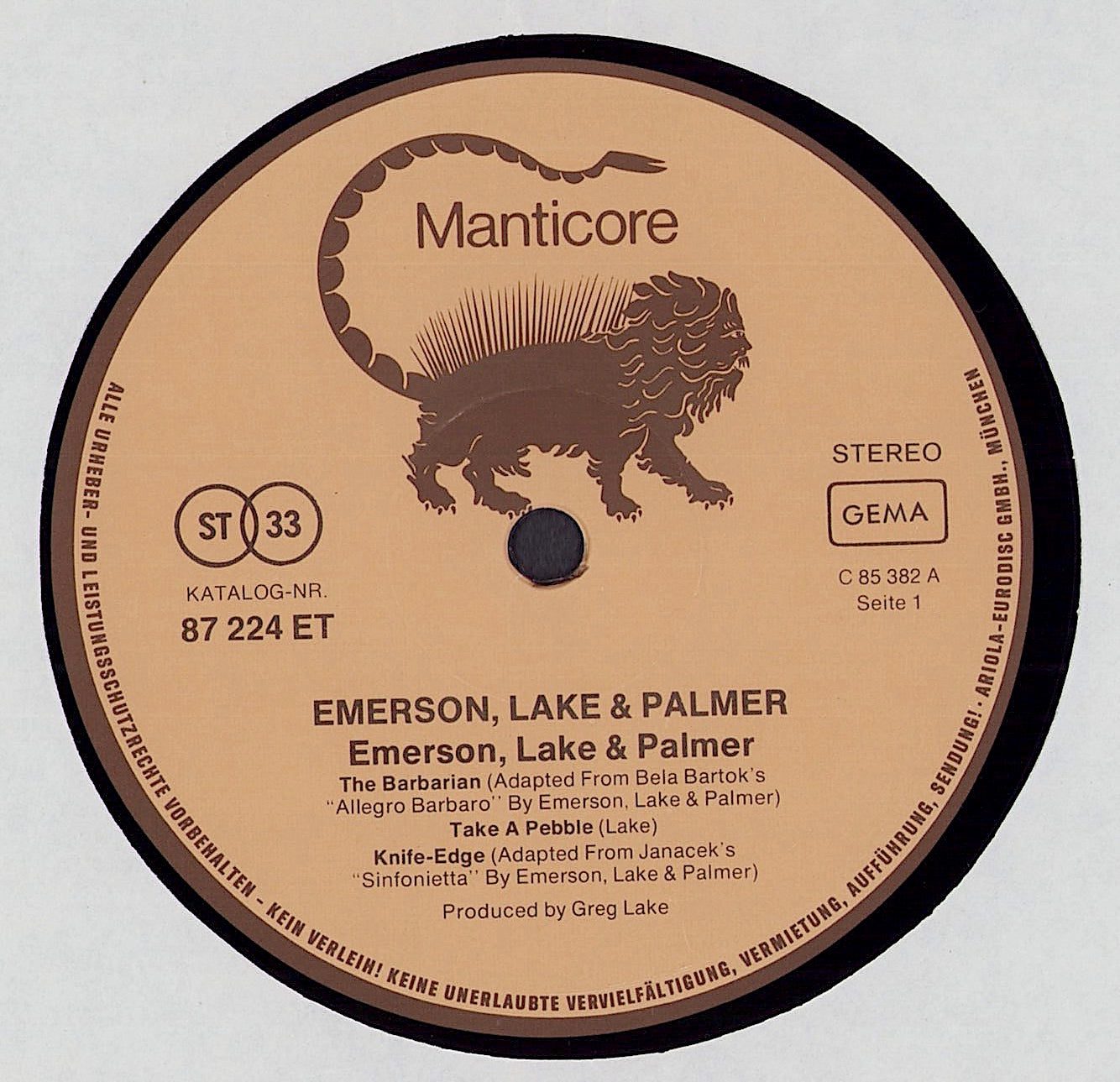 Emerson Lake & Palmer - Emerson Lake & Palmer (Vinyl LP)