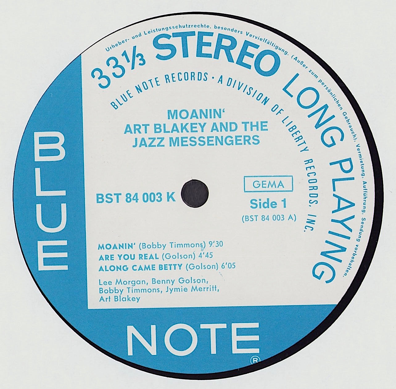 Art Blakey And The Jazz Messengers - Moanin' Vinyl LP