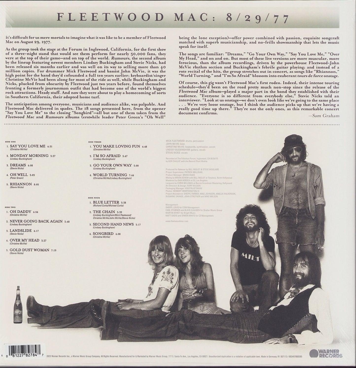 Fleetwood Mac - Rumours Live Crystal Clear Vinyl 2LP Limited Edition