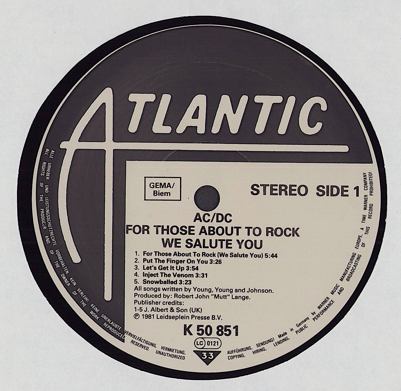 AC/DC - For Those About To Rock We Salute You Vinyl LP EU