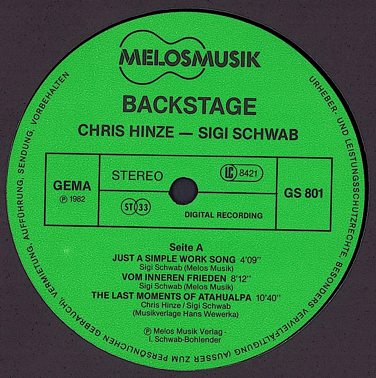 Chris Hinze - Sigi Schwab - Backstage