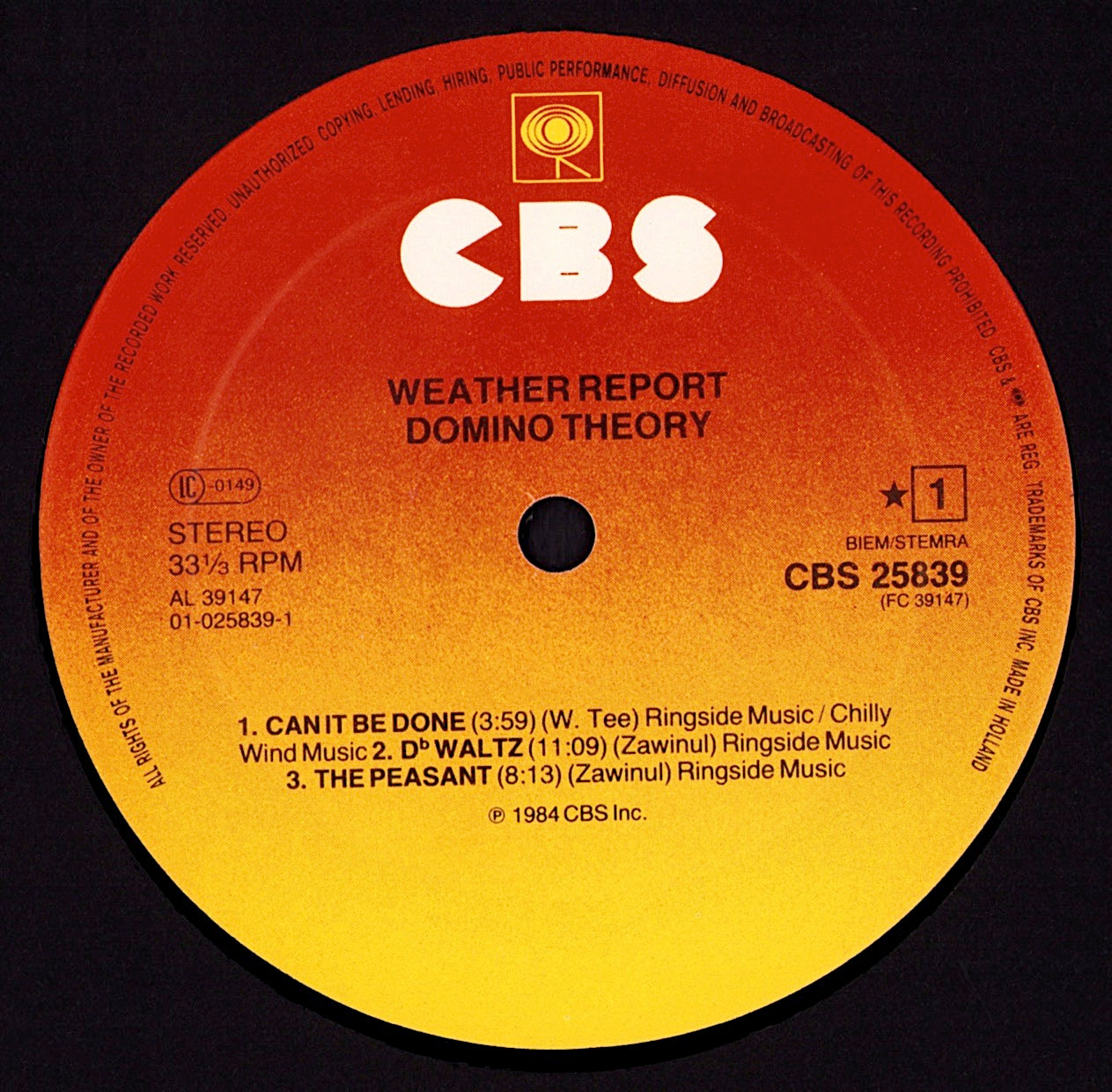 Weather Report – Domino Theory Vinyl LP