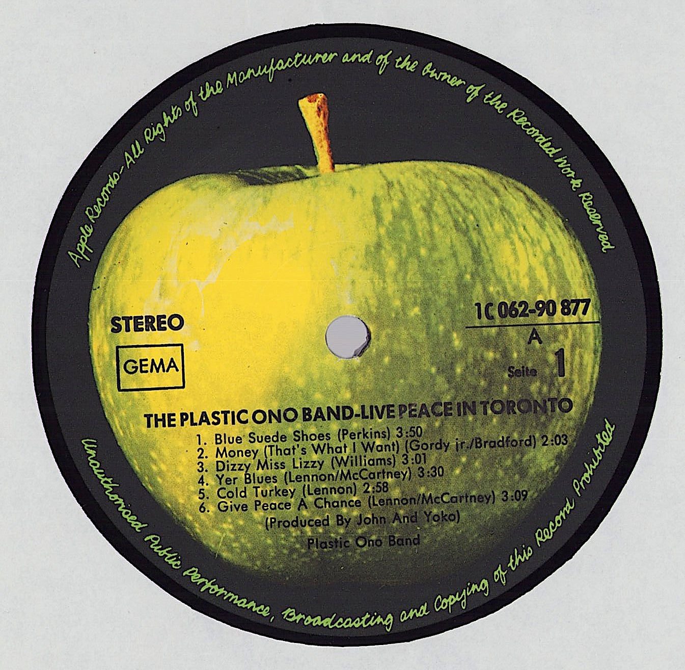 The Plastic Ono Band - Live Peace In Toronto 1969 Vinyl LP DE