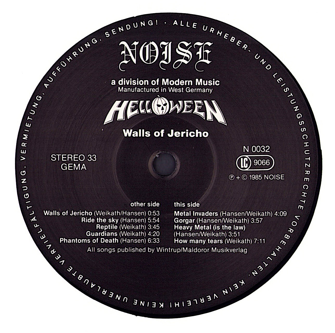 Helloween - Walls Of Jericho Vinyl LP