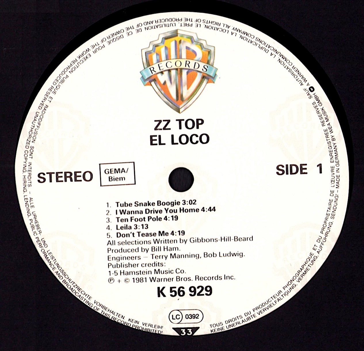 ZZ Top – Tres Hombres Vinyl LP | EU Reissue | Original 1973 Kopie