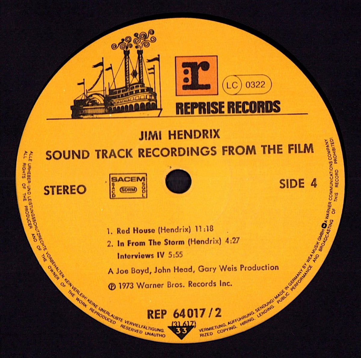 Jimi Hendrix – Sound Track Recordings From The Film "Jimi Hendrix" Vinyl 2LP | DE Reissue | 1980 Kopie