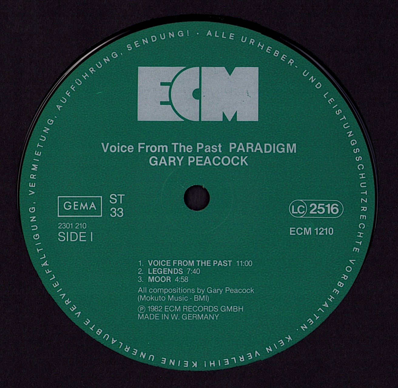 Gary Peacock – Voice From The Past - PARADIGM Vinyl LP