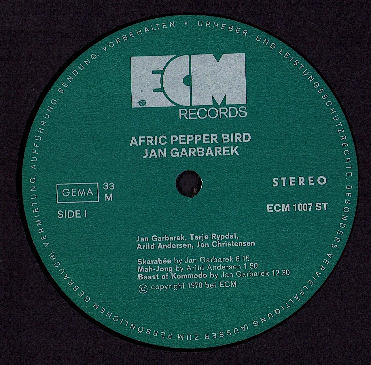 Jan Garbarek Quartet – Afric Pepperbird Vinyl LP