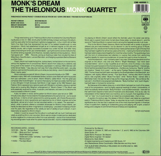 The Thelonious Monk Quartet - Monk's Dream (Vinyl LP | EU Reissue | 1987 | Remastered)