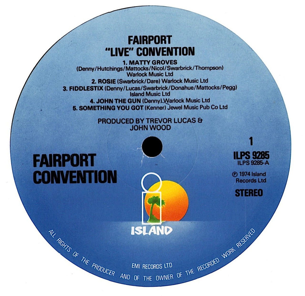 Fairport Convention – Fairport Live Convention Vinyl LP Label/Detailansicht