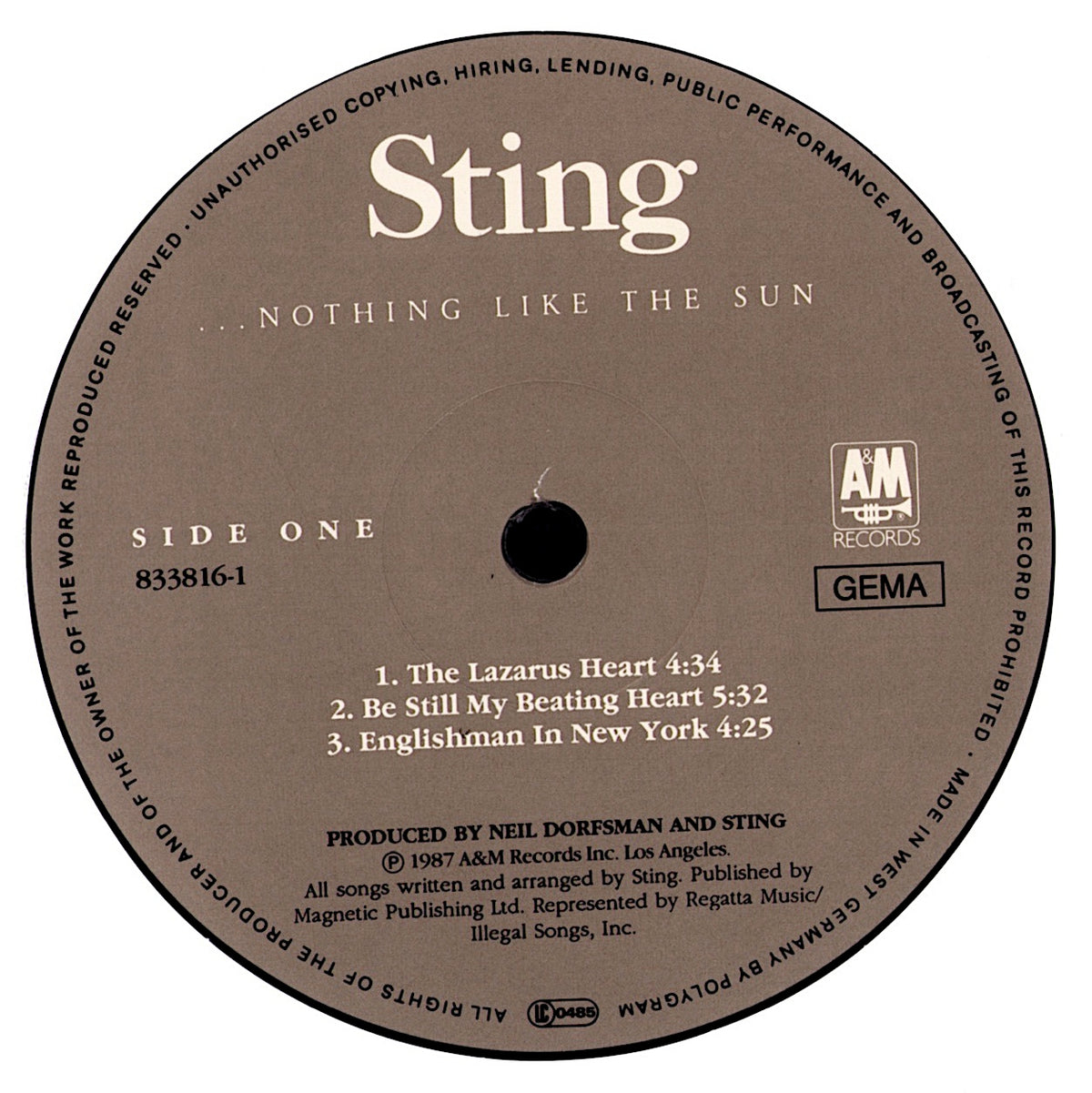 Sting - ...Nothing Like The Sun Vinyl 2LP | DE Original | 1987 Kopie