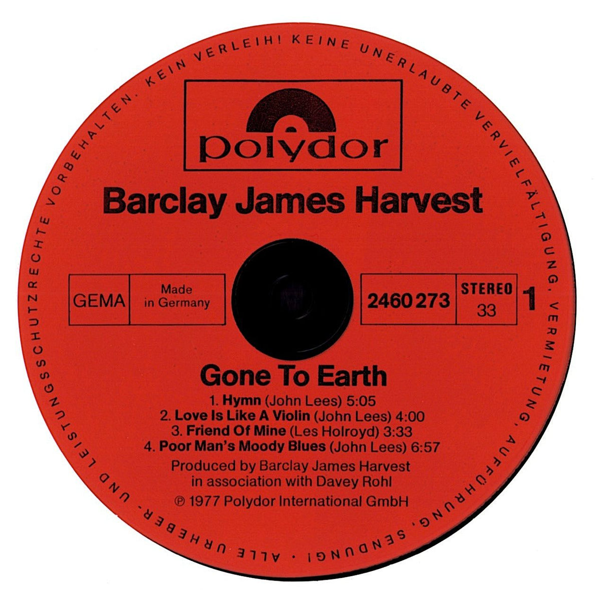 Barclay James Harvest - Gone To Earth (Vinyl LP, Polydor 2460 273, 1977) – Foto 3