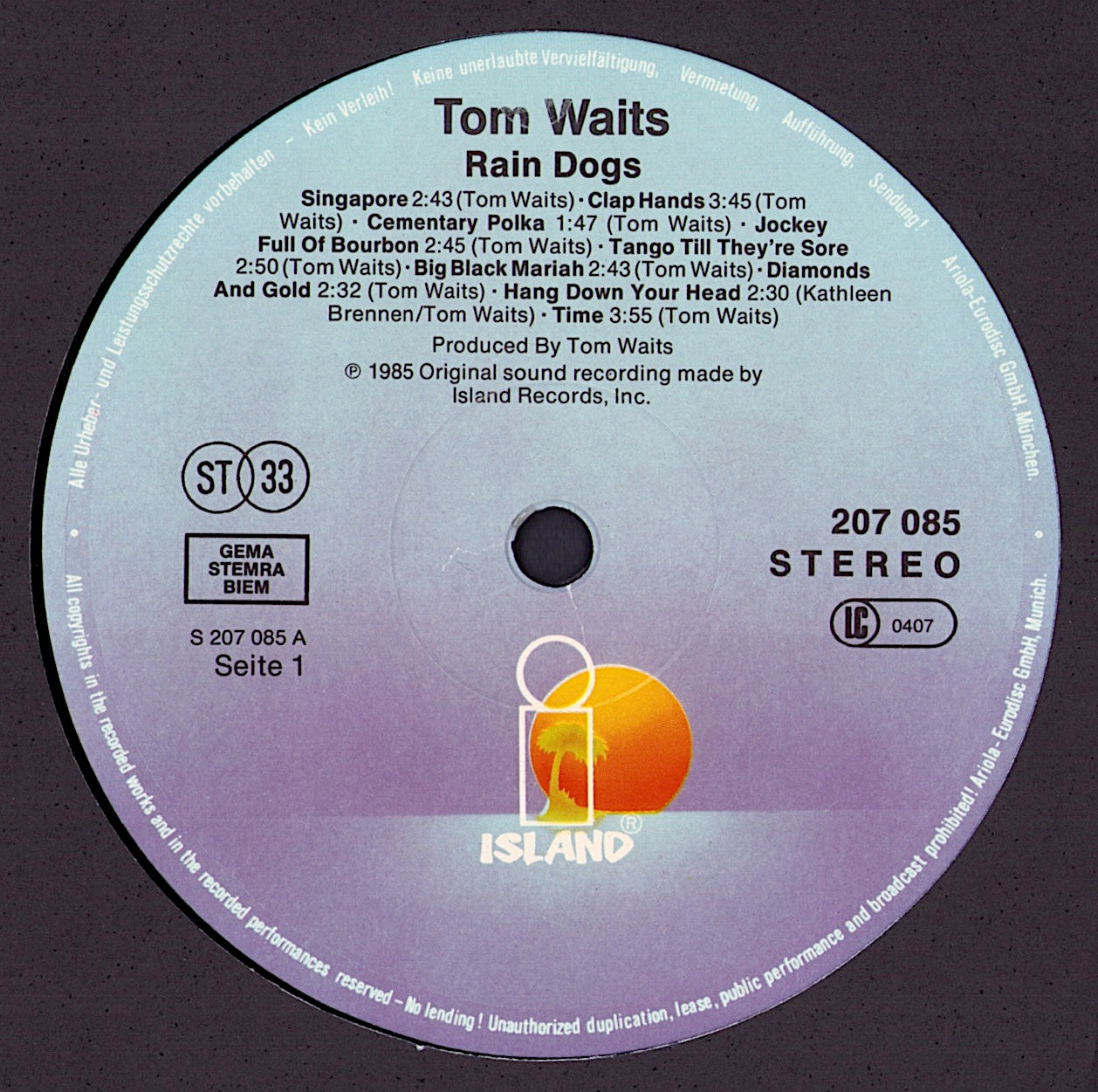Tom Waits - Rain Dogs Vinyl LP