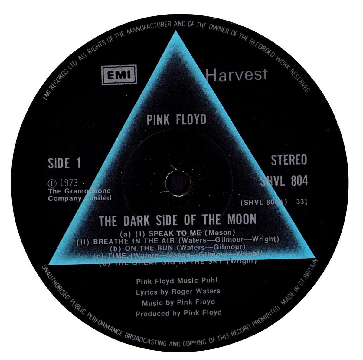 Pink Floyd – The Dark Side Of The Moon Vinyl LP UK Label/Detailansicht