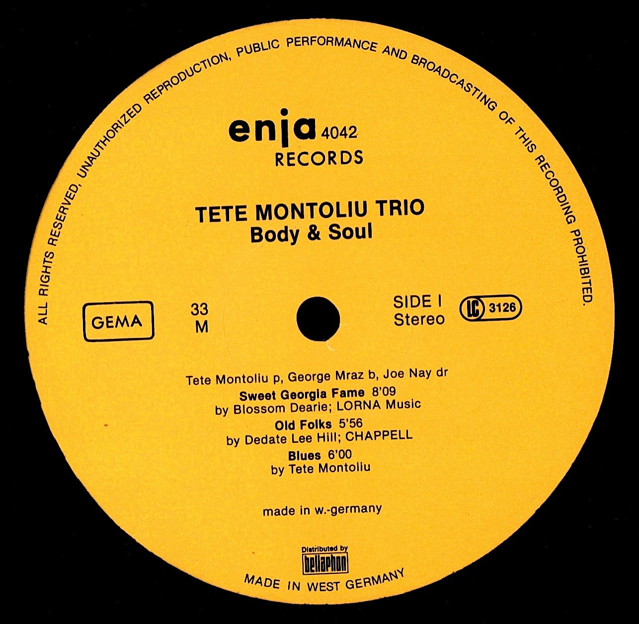 Tete Montoliu – Body & Soul Vinyl LP