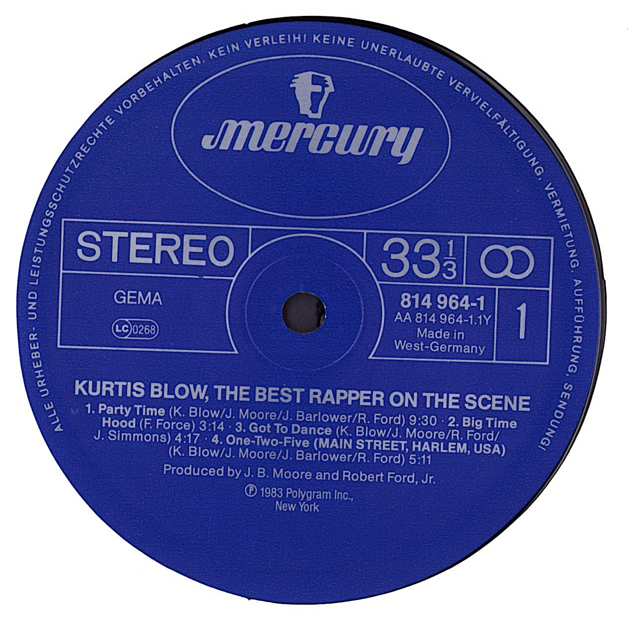 Kurtis Blow – The Best Rapper On The Scene Vinyl LP