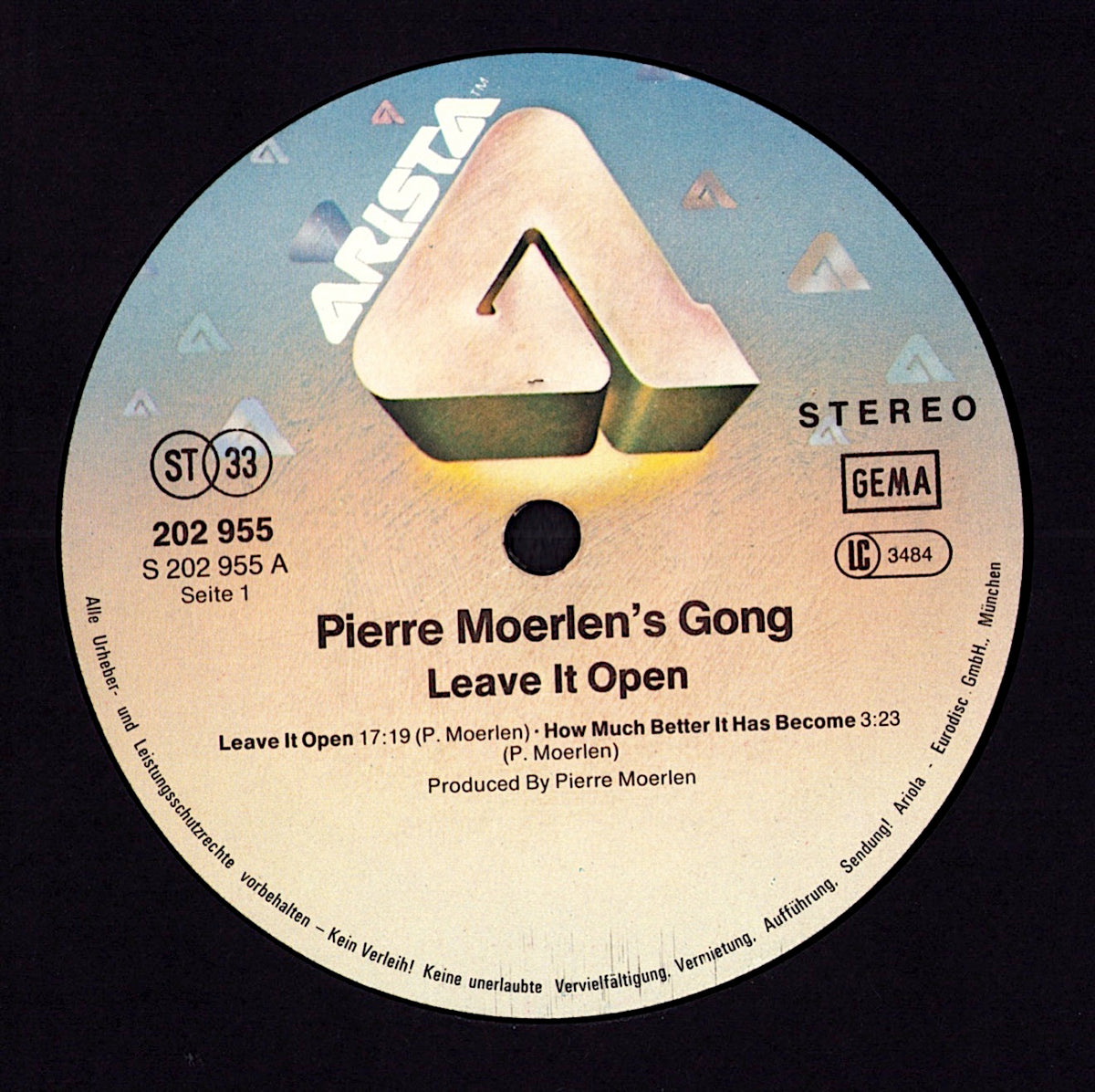 Pierre Moerlen's Gong – Leave It Open Vinyl LP | DE Original | 1981