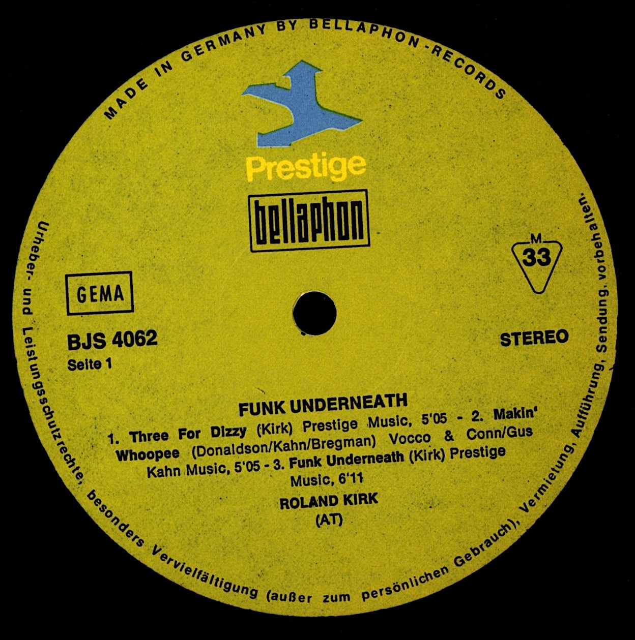 Roland Kirk With Jack McDuff – Funk Underneath Vinyl LP