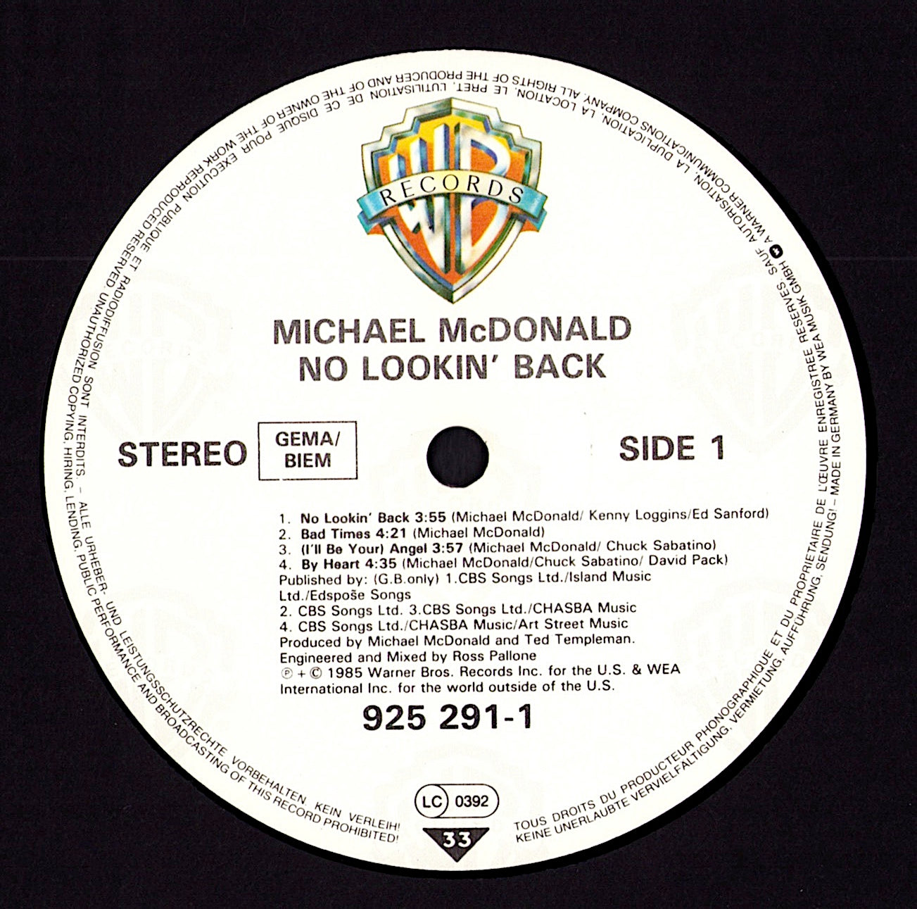 Michael McDonald - No Lookin' Back Vinyl LP