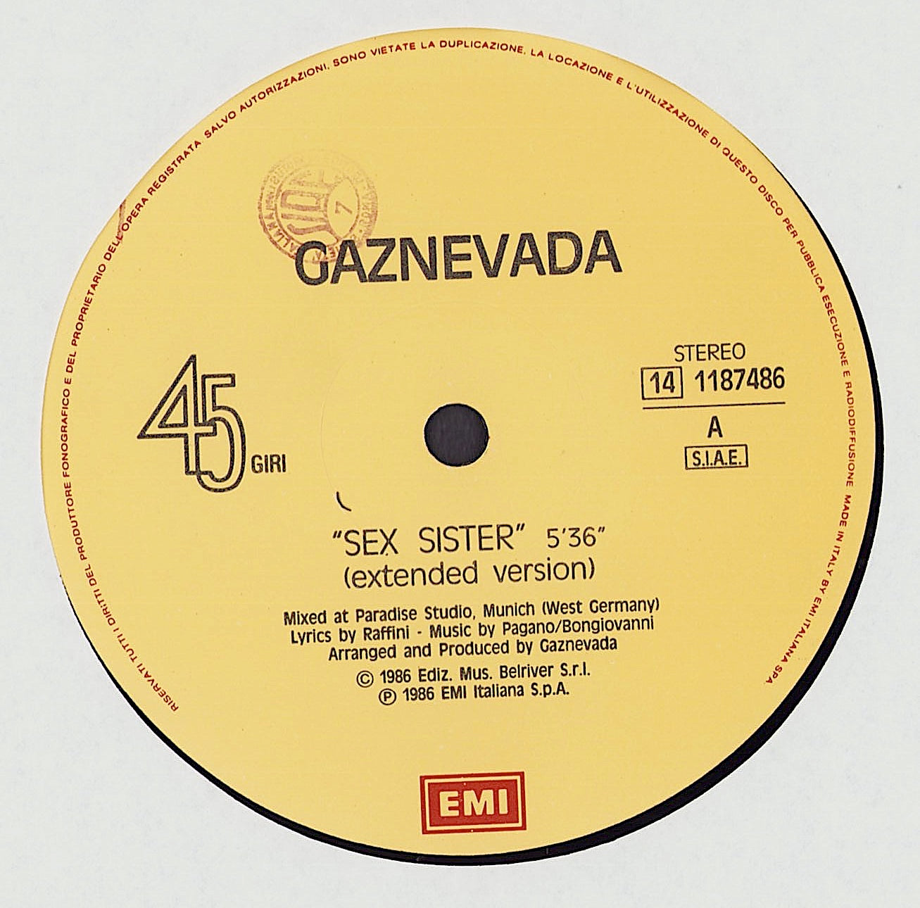 Gaznevada - Sex Sister Vinyl 12"