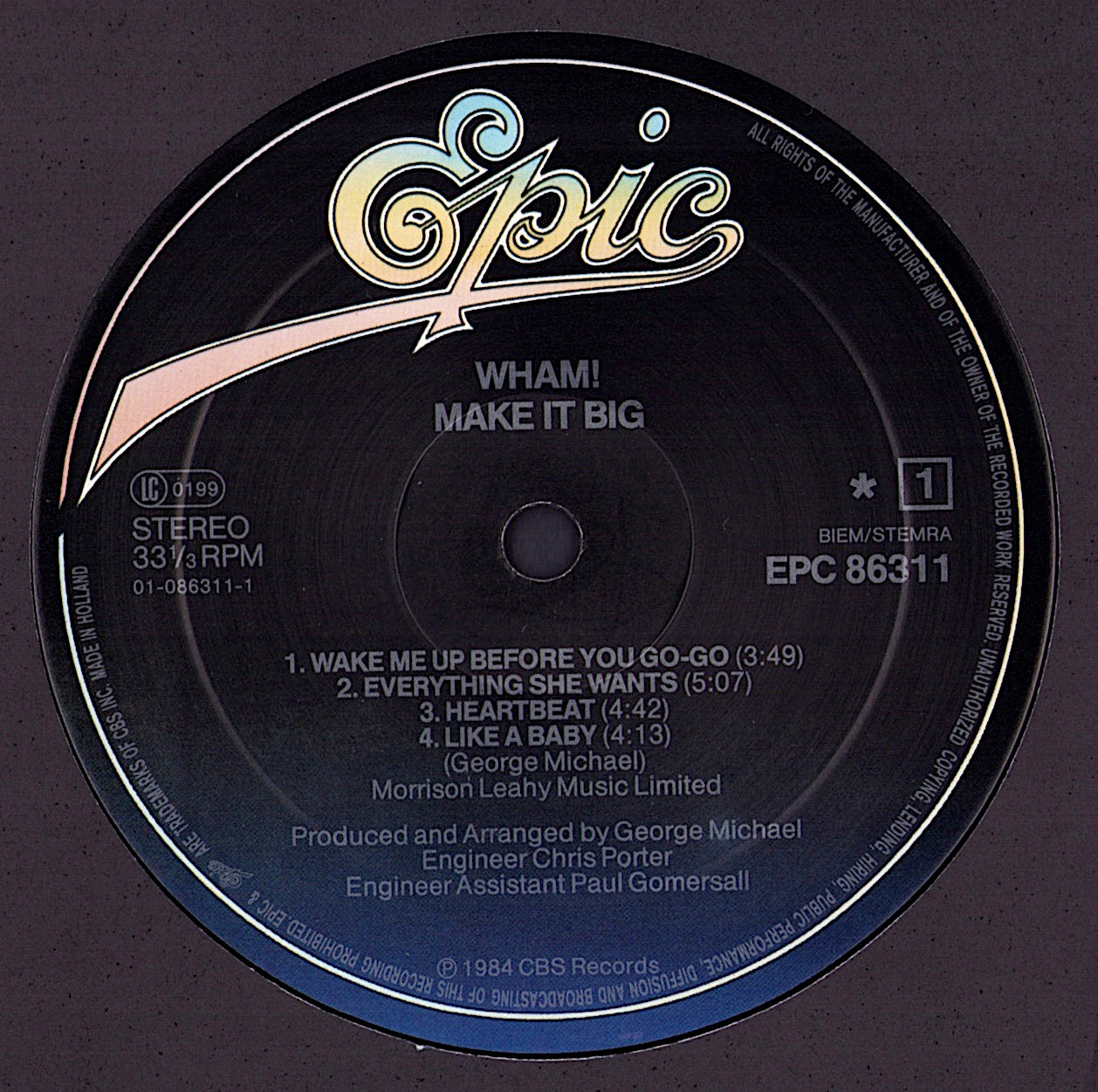 Wham! – Make It Big Vinyl LP