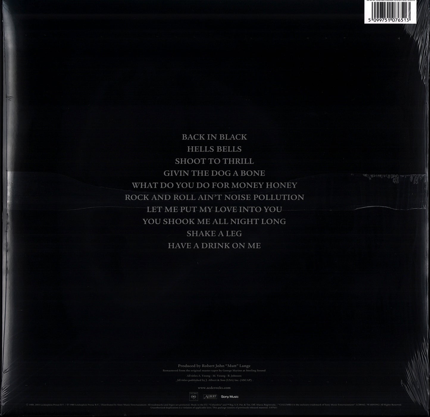 AC/DC – Back In Black Vinyl LP