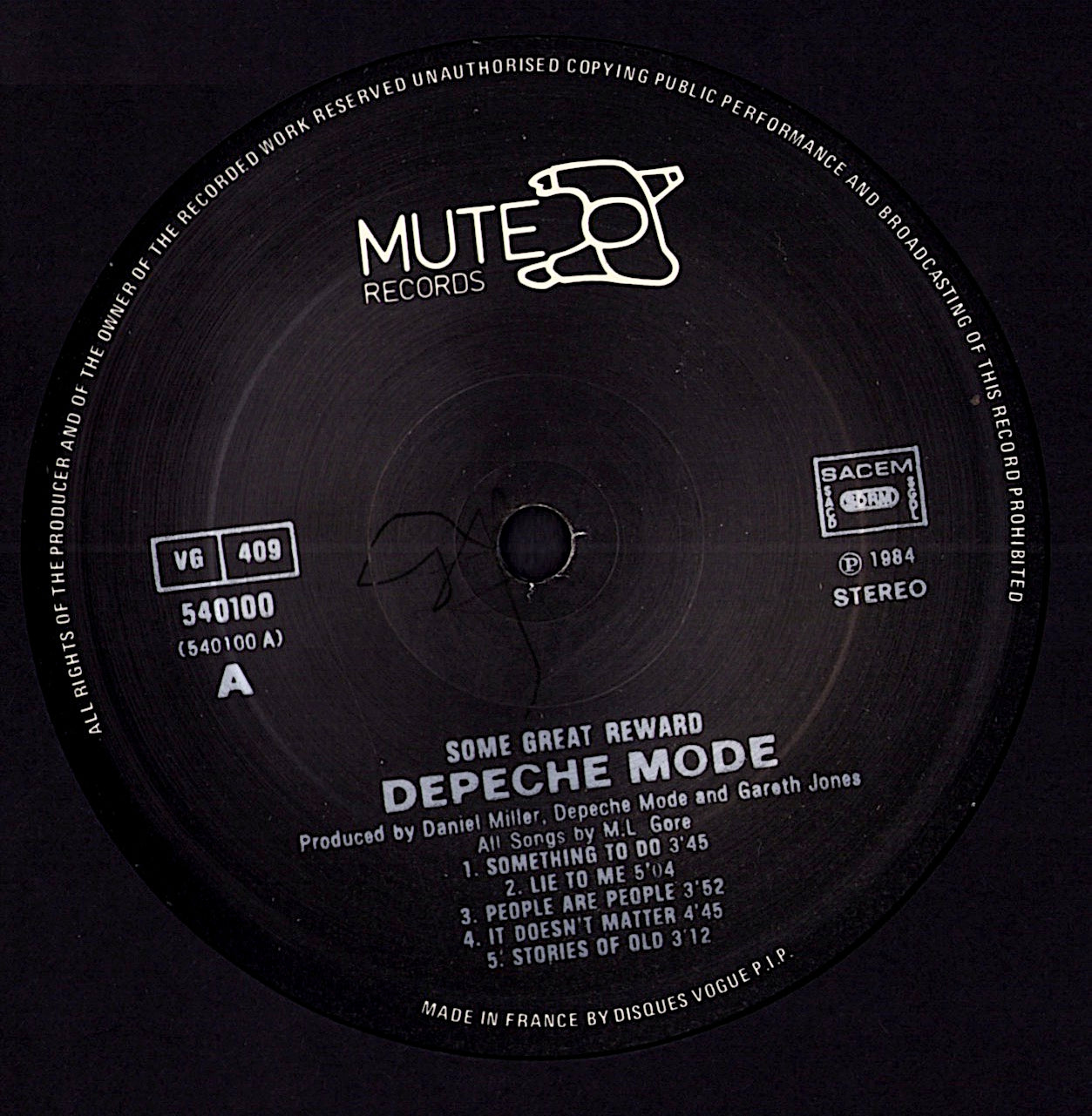 Depeche Mode - Some Great Reward Grey Vinyl LP Kopie