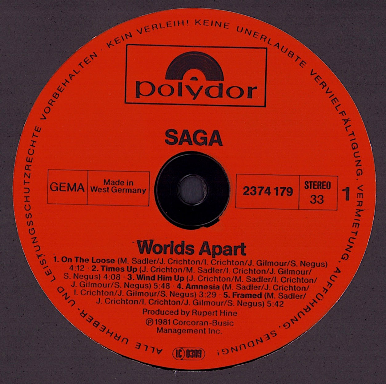 Saga – Worlds Apart Vinyl LP
