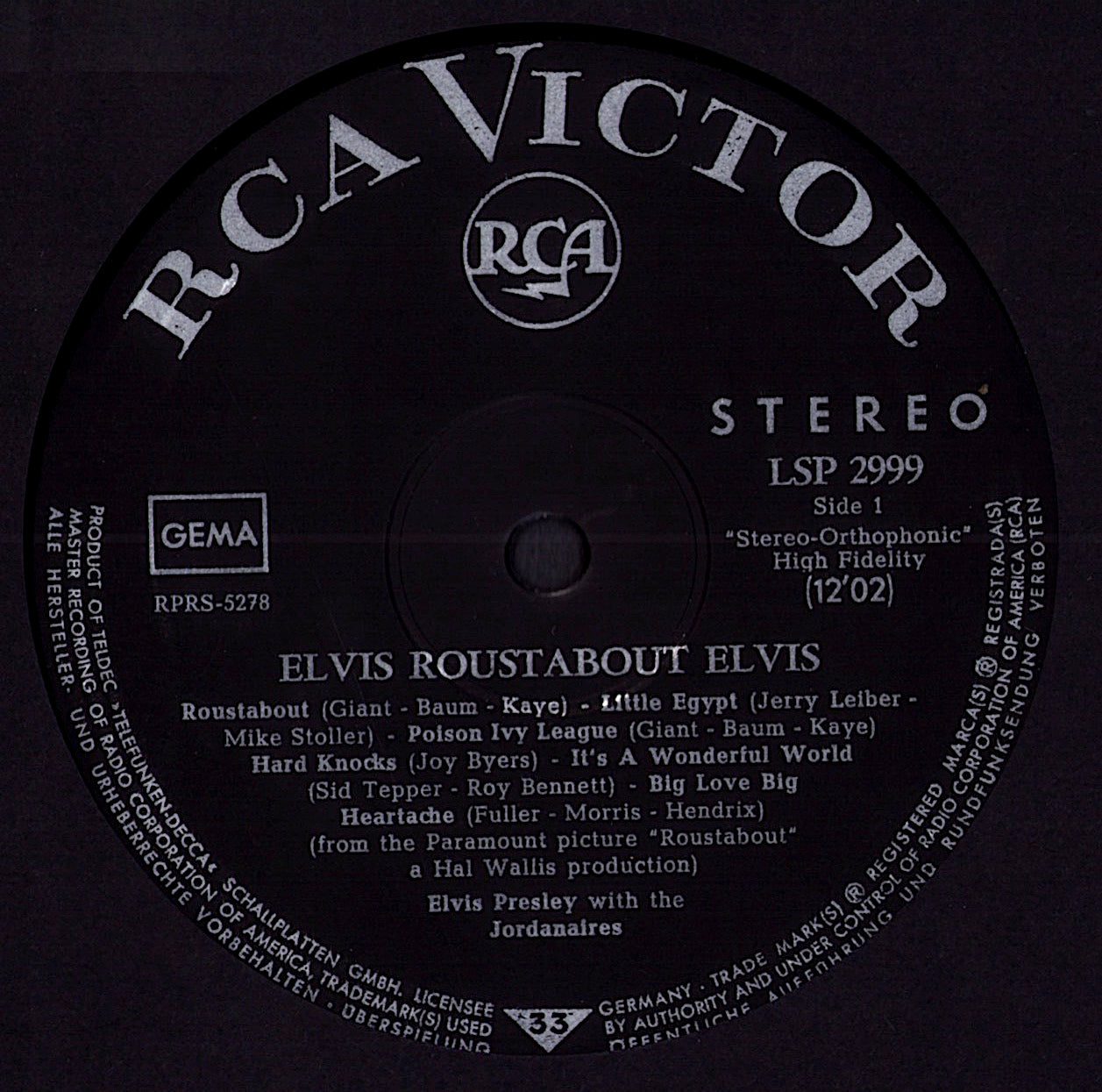 Elvis Presley - Roustabout Vinyl LP | DE Reissue | 1966