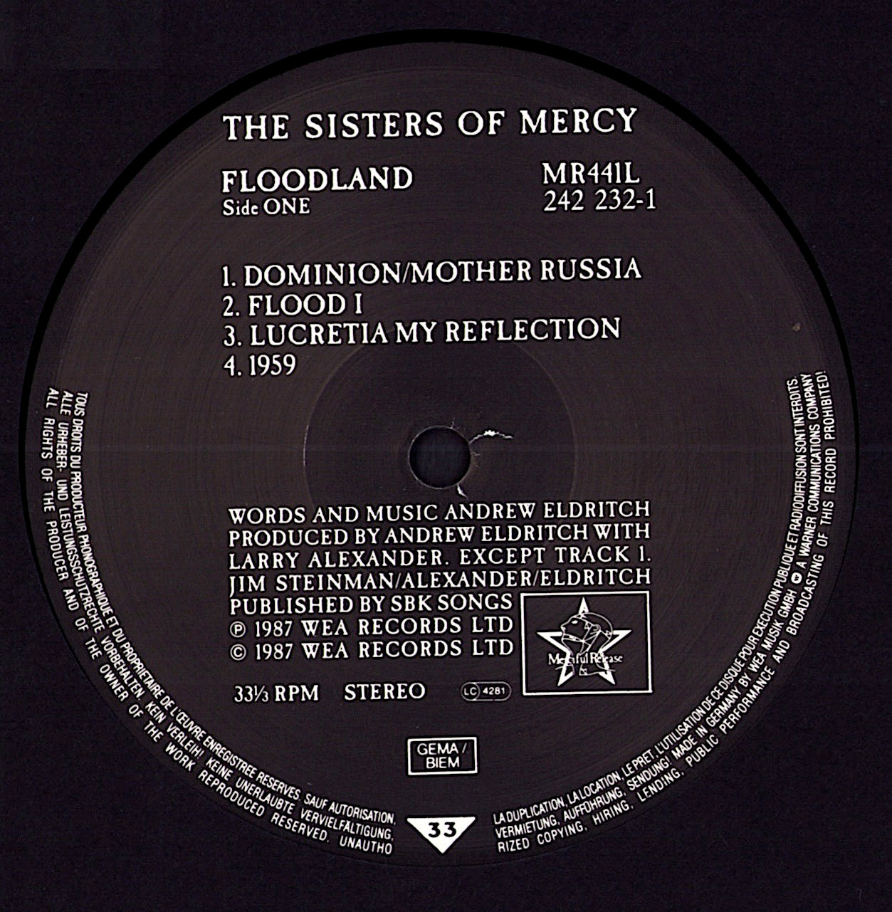 The Sisters Of Mercy – Floodland Vinyl LP Kopie