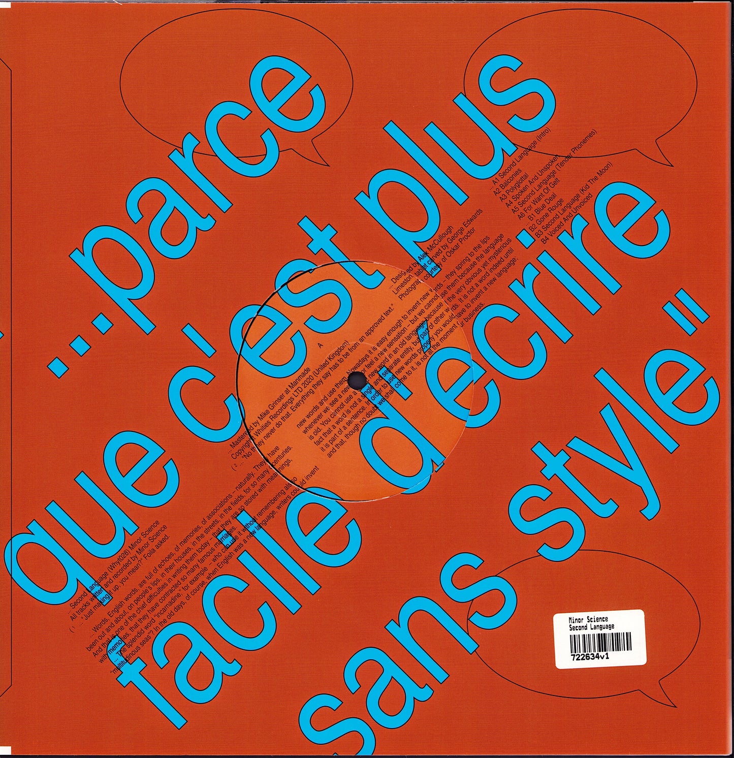 Minor Science – Second Language Vinyl LP