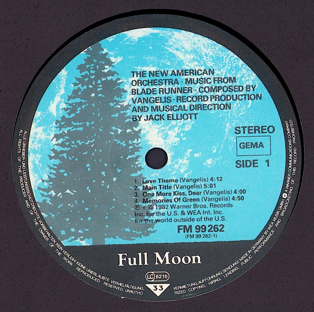 The New American Orchestra - Blade Runner LP Orchestral Adaptation Of Music Composed For The Motion Picture By Vangelis Vinyl LP