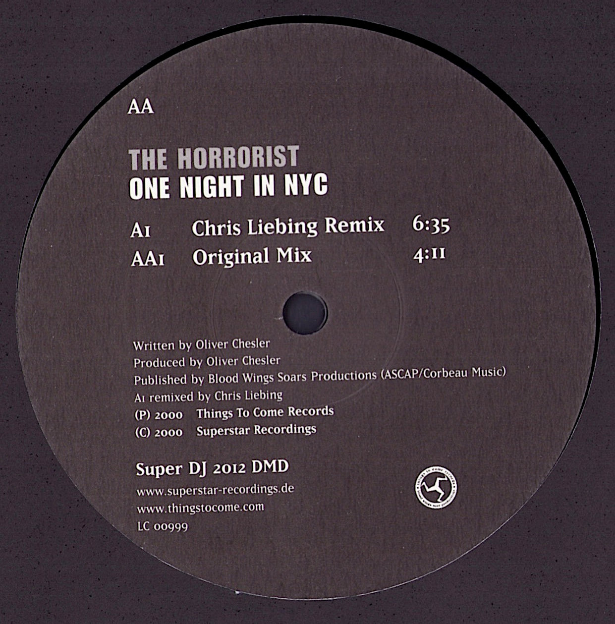 The Horrorist – One Night In NYC Vinyl 12"
