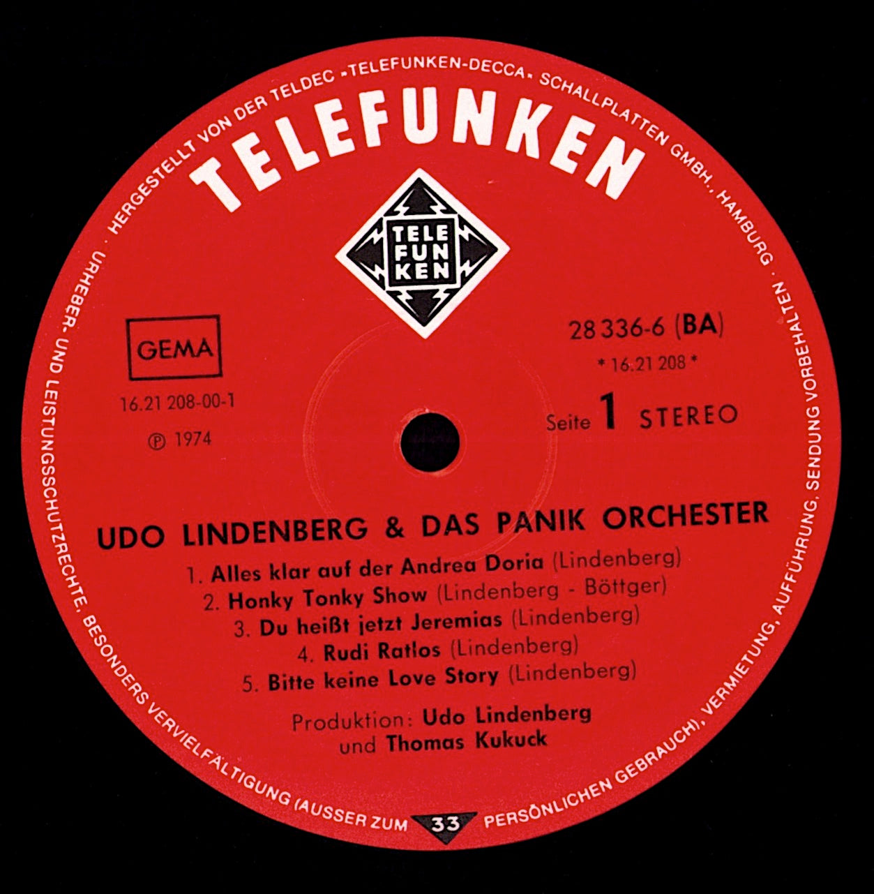 Udo Lindenberg – Daumen Im Wind Vinyl LP, DE Original Kopie