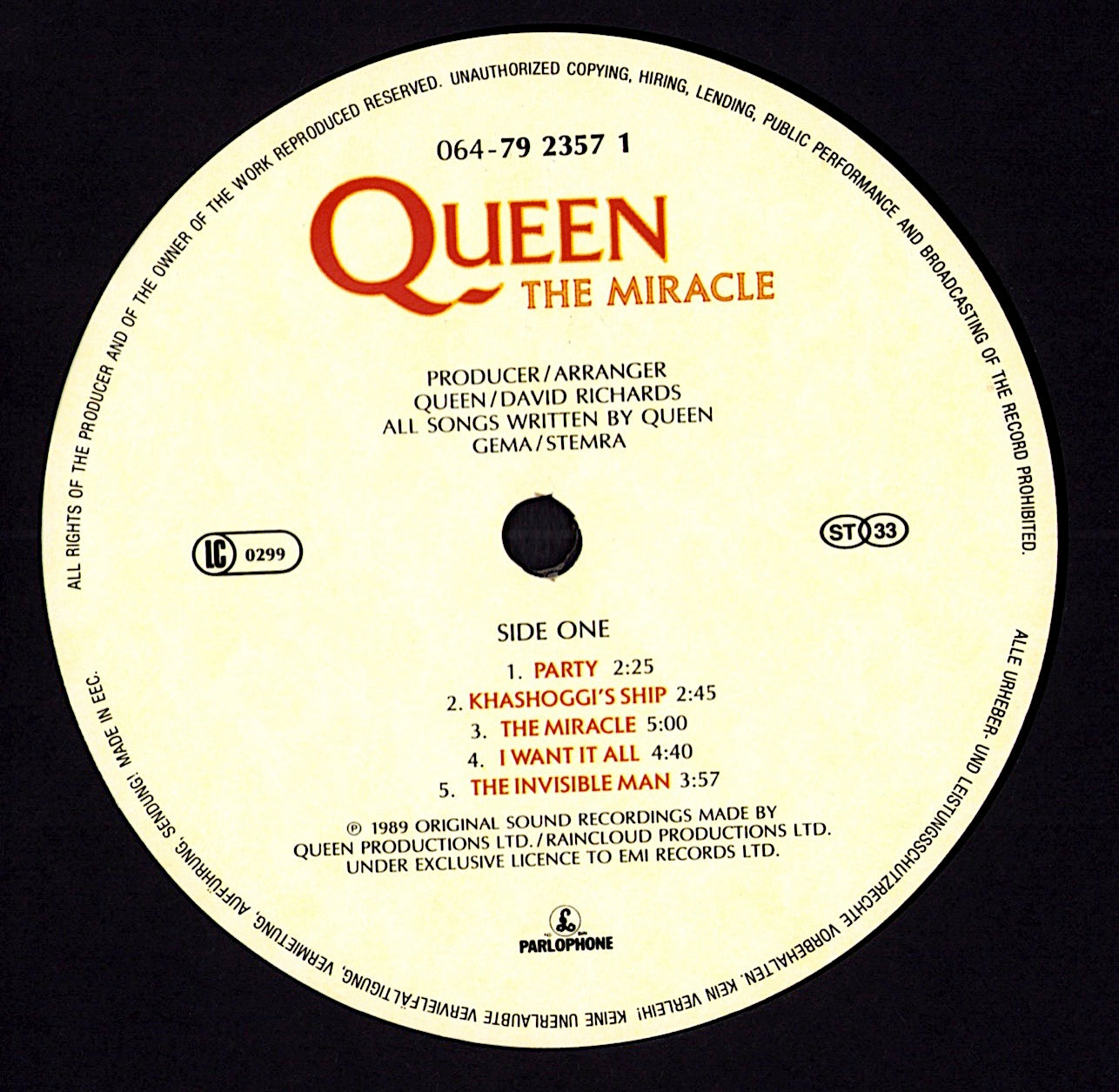 Queen - The Miracle Vinyl LP | EU Original | 1989 Kopie