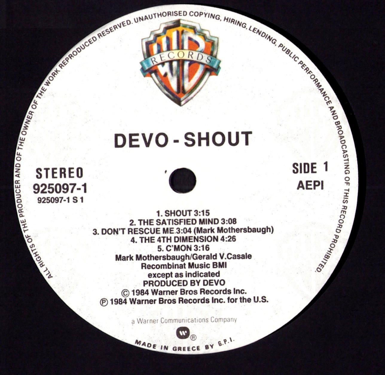 Devo – Shout Vinyl LP | GR Original | 1984
