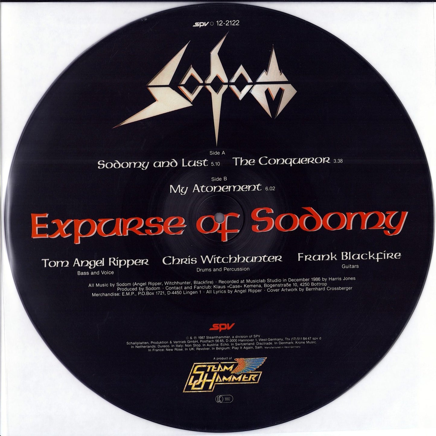 Sodom – Expurse Of Sodomy Picture Disc Vinyl 12"