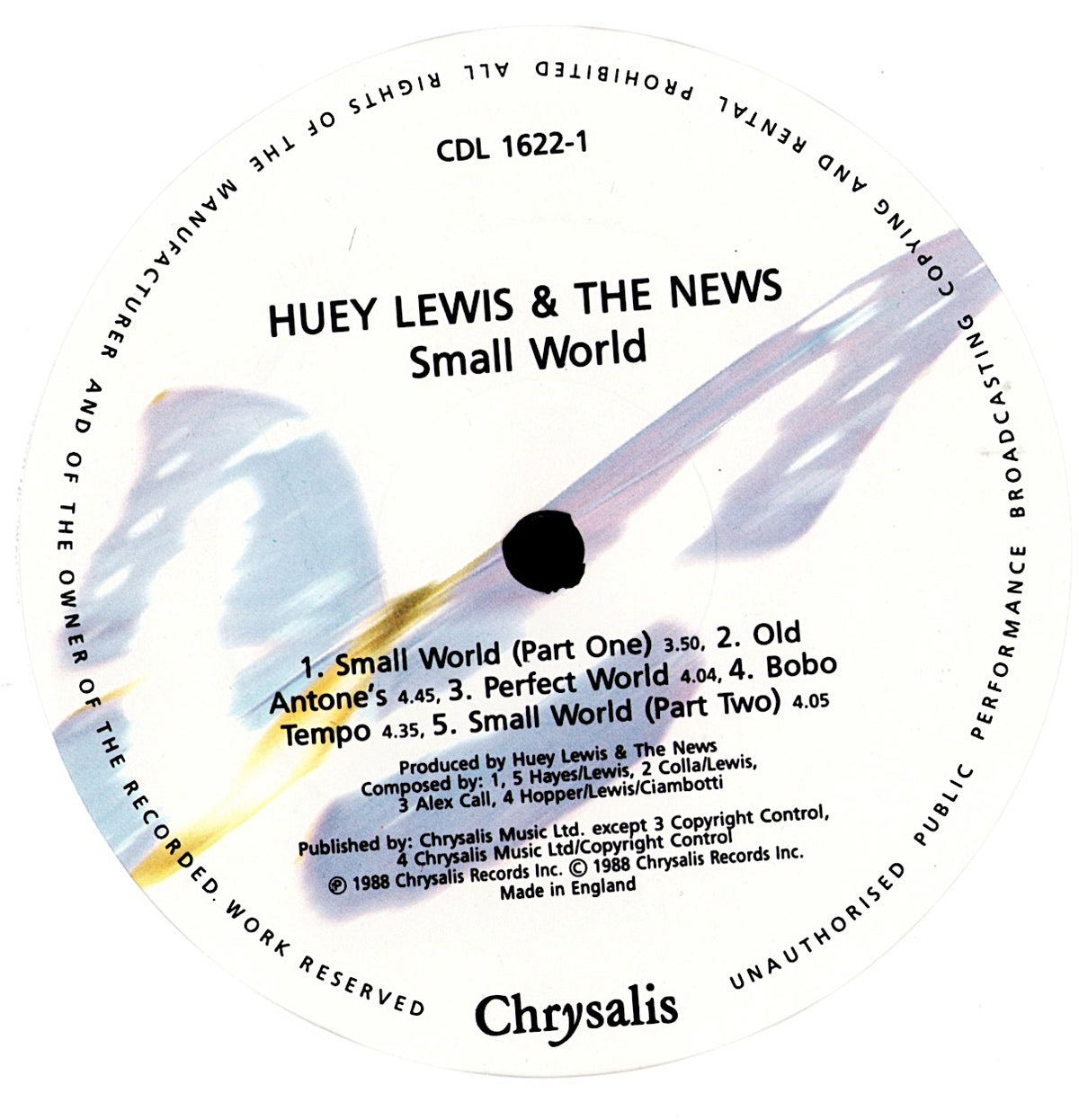 Huey Lewis & The News - Small World (Vinyl LP, UK Original, 1988) – Foto 3