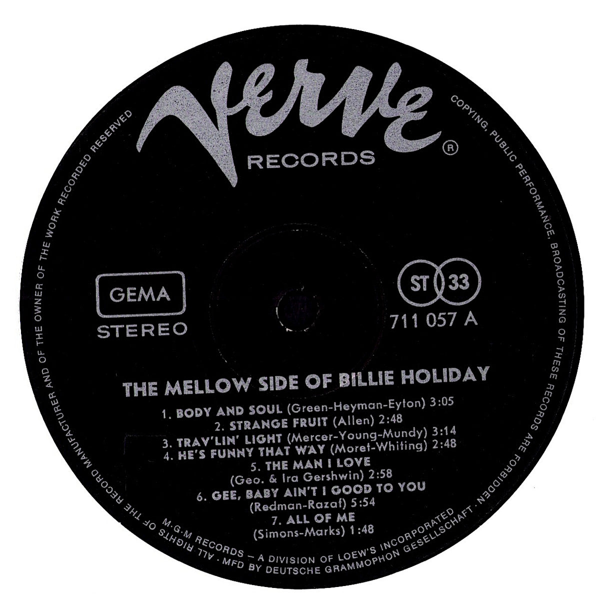 Billie Holiday - The Mellow Side Of Billie Holiday (Vinyl LP | Compilation | 1967)