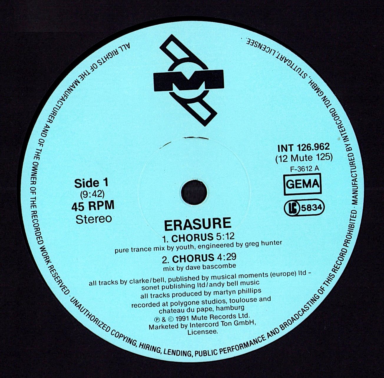 Erasure - Drama! Remix Vinyl 12" | UK Original | 1989 Kopie