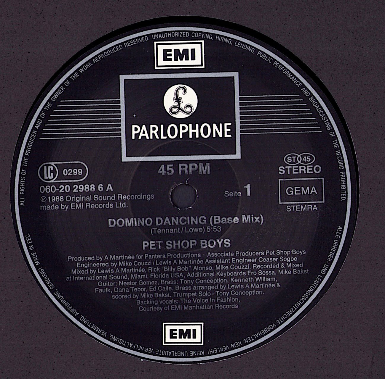 Pet Shop Boys - Domino Dancing Remix Vinyl 12"